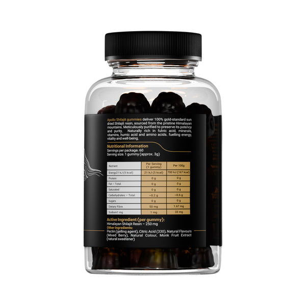APOLLO HIMALAYAN SHILAJIT GUMMIES MIXED BERRY 60PK