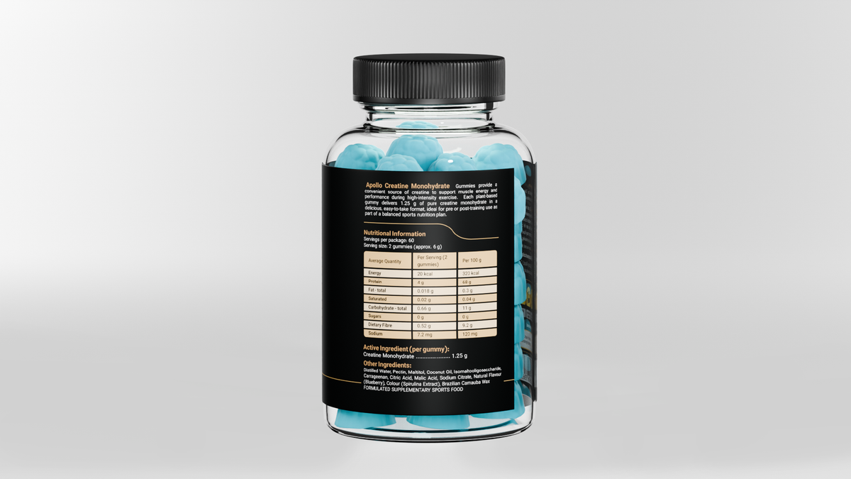 Apollo Creatine Gummies - Blueberry Flavour 120 Gummies