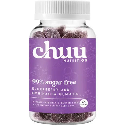 CHUU NUTRITION
Elderberry and Echinacea Gummies 99% Sugar Free 40pcs