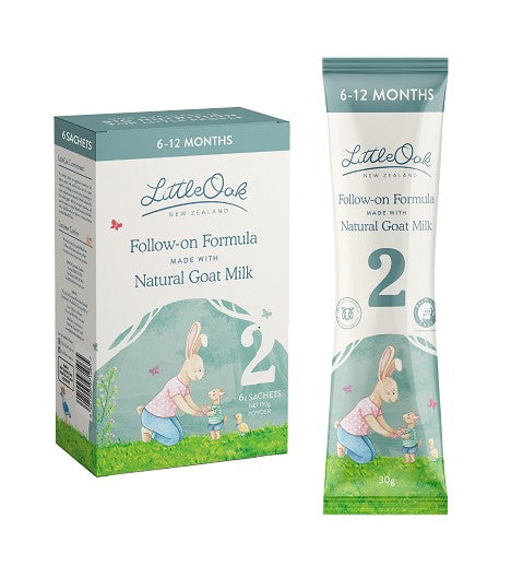 LittleOak Natural Goat Milk Follow-On Formula Stage 2 Sachets 6 x 30g