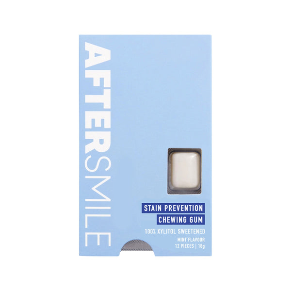 AFTERSMILE Xylitol Whitening Oral Care Chewing Gum (Clean & White Teeth) Mint 10 piece