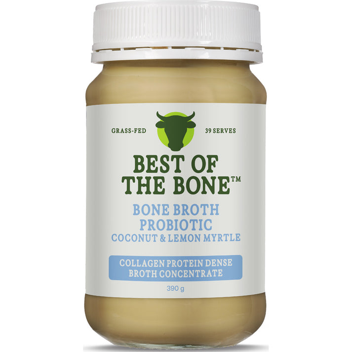 Best of the Bone: Bone Broth Beef Concentrate Probiotic Bio-Fermented Coconut Lemon Myrtle Turmeric Papaya Leaf 390g