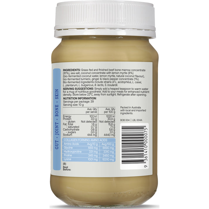 Best of the Bone: Bone Broth Beef Concentrate Probiotic Bio-Fermented Coconut Lemon Myrtle Turmeric Papaya Leaf 390g