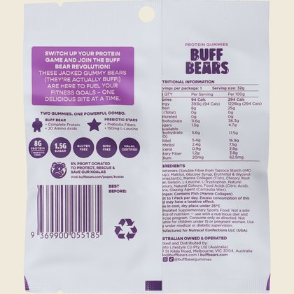 Buff Bears Protein Gummies Grape 32g