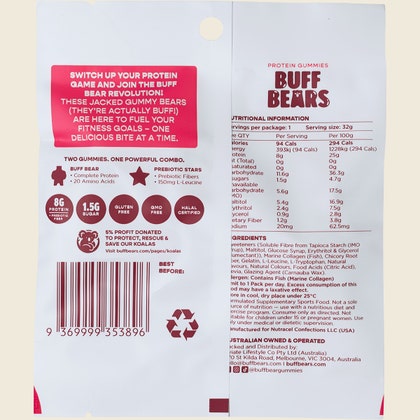 Buff Bears Protein Gummies Pink Lemonade 32g