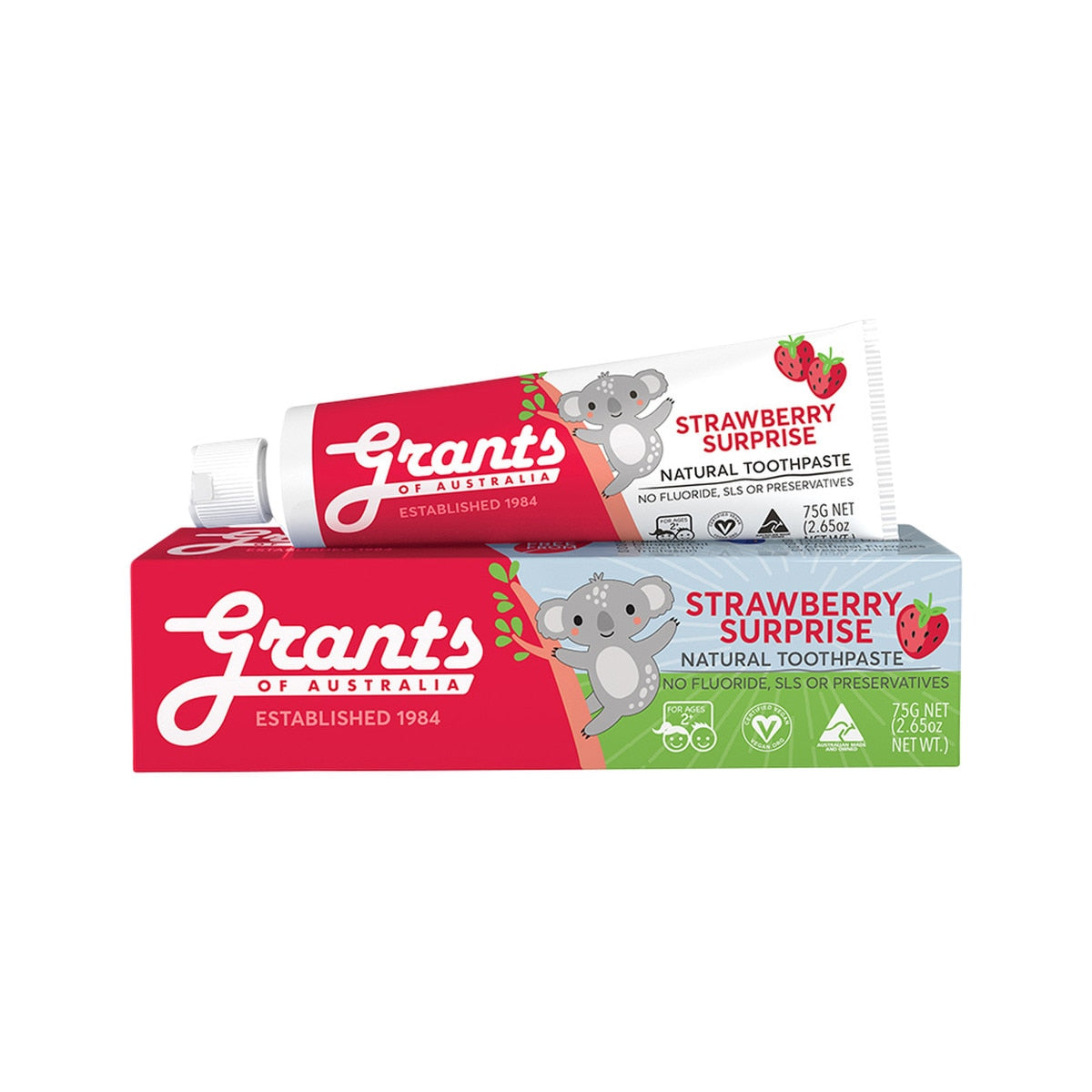 GRANTS OF AUSTRALIA Natural Toothpaste Kids Strawberry Surprise 75g