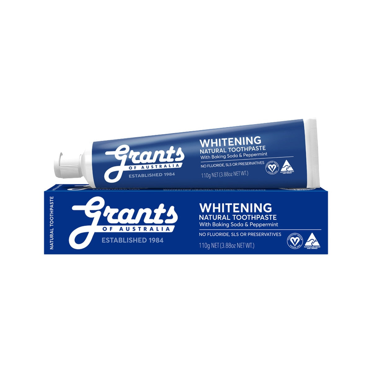 GRANTS OF AUSTRALIA Natural Toothpaste Whitening with Baking Soda & Peppermint 110g