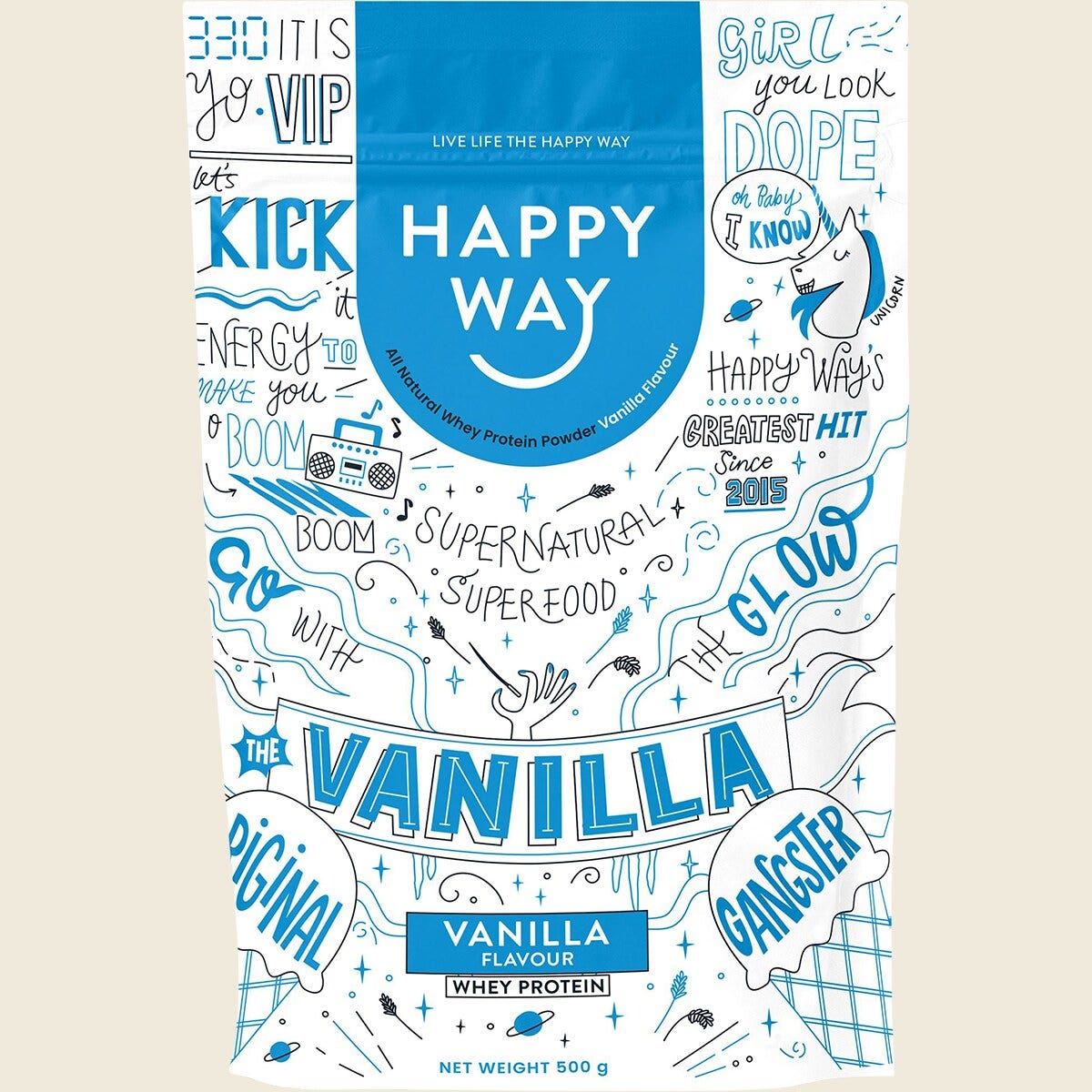 Happy Way Whey Protein Powder Vanilla 500g
