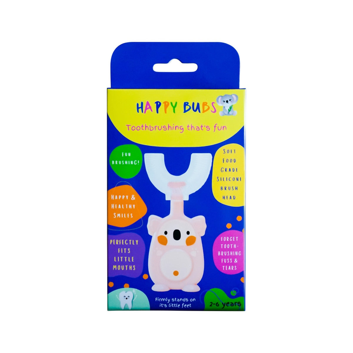 HAPPY BUBS Toothbrush Silicon U Shape Bear Pink (2 to 6 Years)