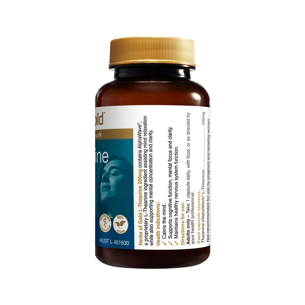 Herbs of Gold L-Theanine 200mg 30c