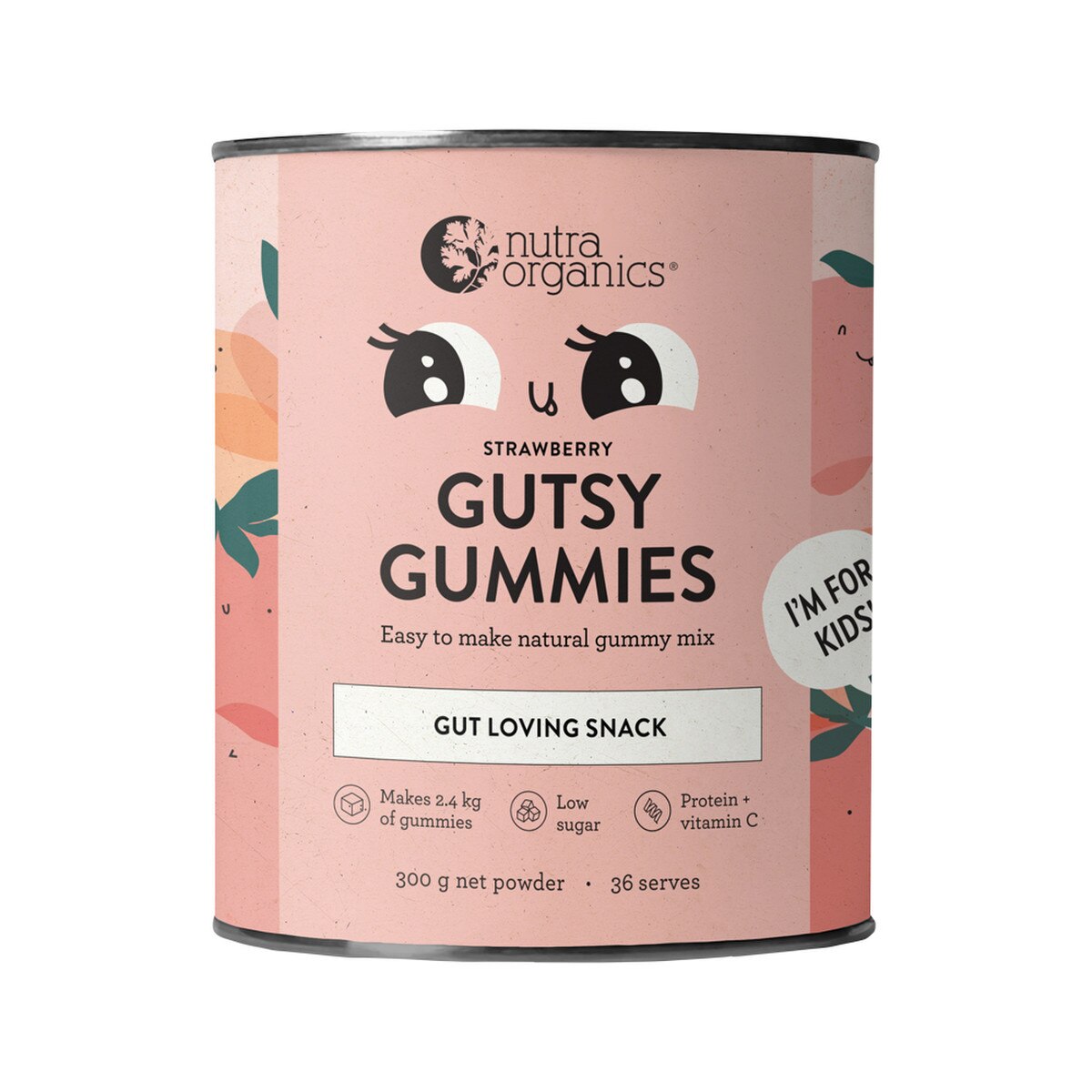 Nutra Organics Gutsy Gummies Strawberry 300g + free gummy mould