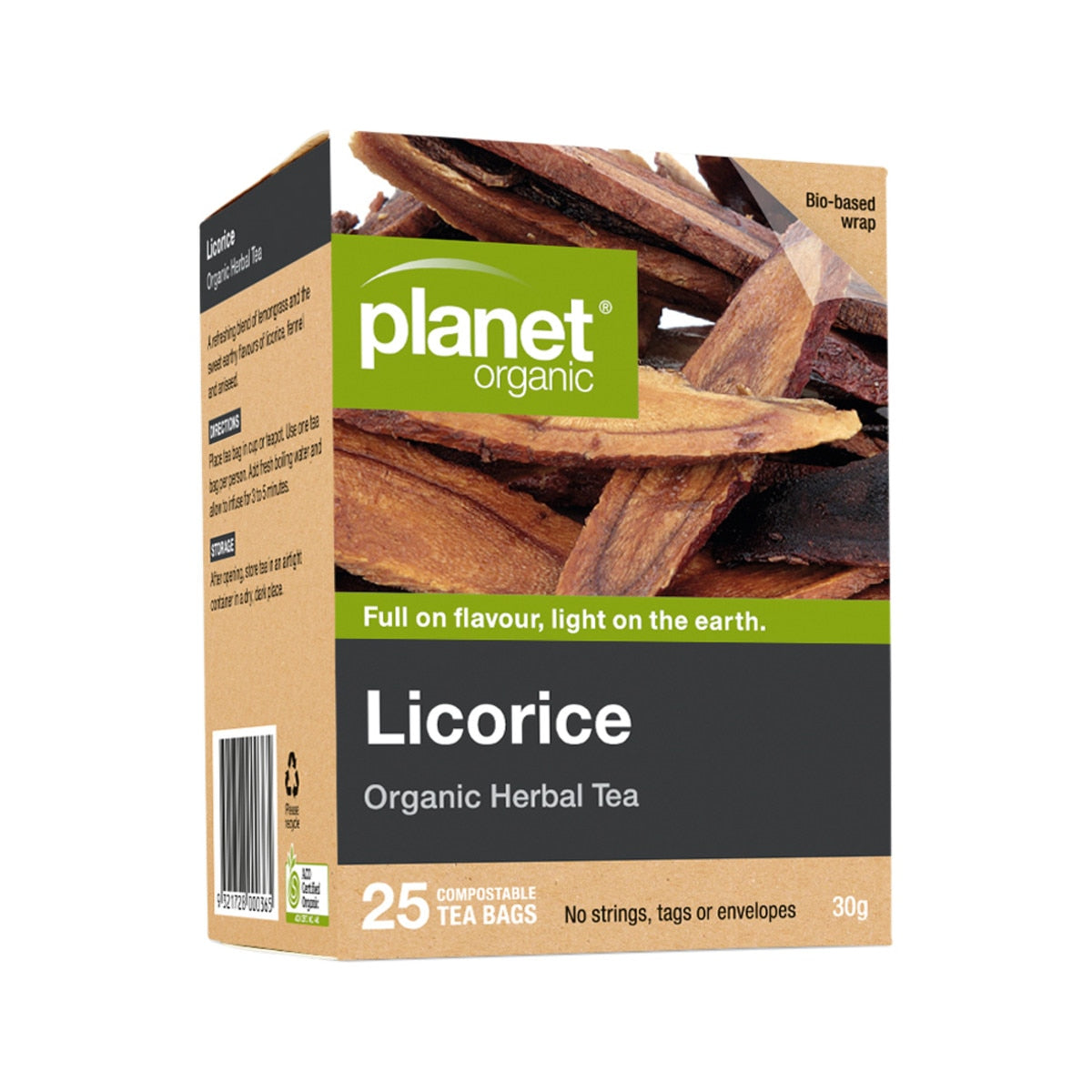 PLANET ORGANIC Organic Herbal Tea Licorice x 25 Tea Bags