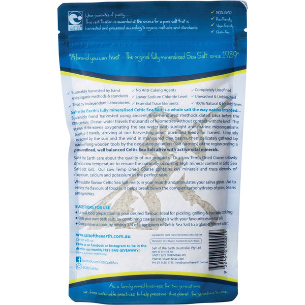 Salt Of The Earth Celtic Sea Salt Low Temp Dried Coarse 250g