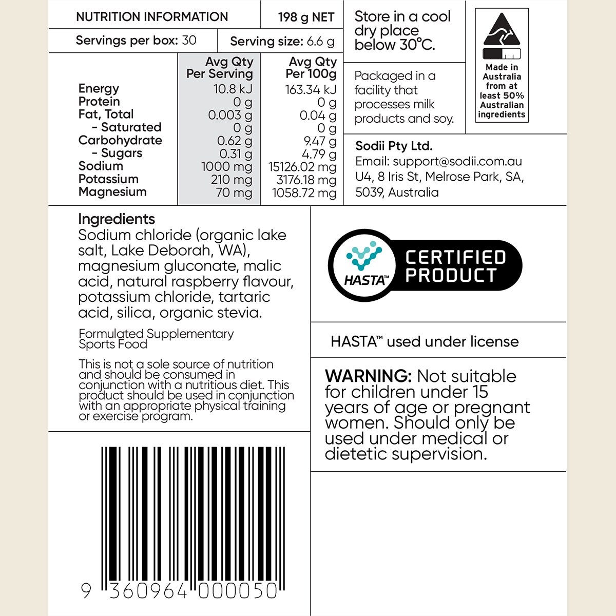 Sodii Everyday Hydration Salts Salty Raspberry 30pk