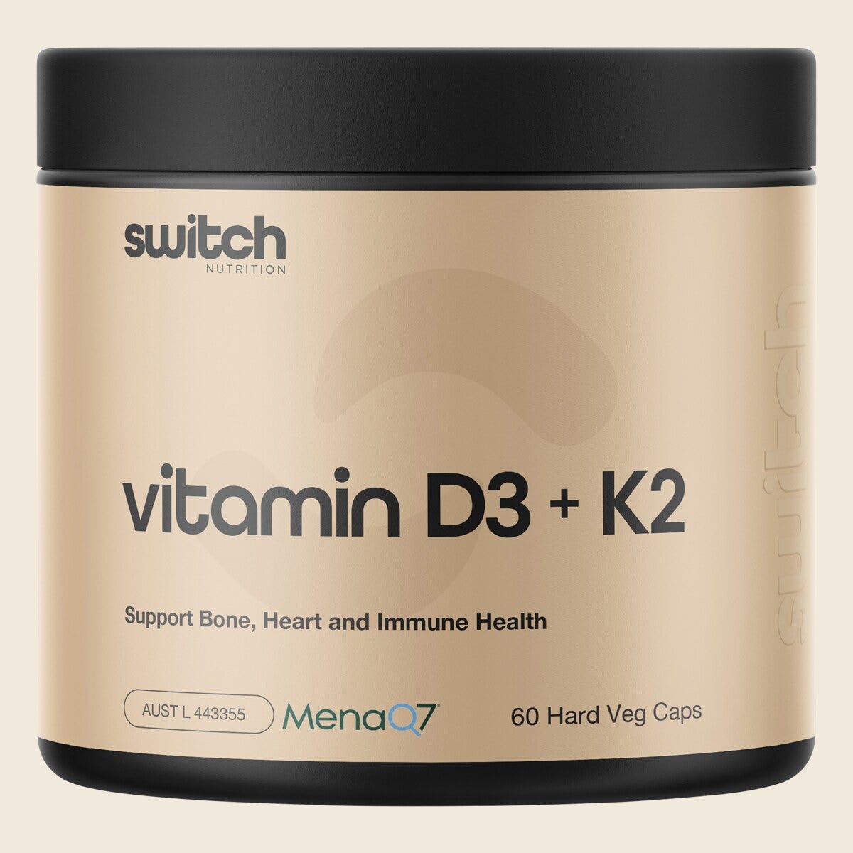 Switch Nutrition Vitamin D3 + K2 60 Caps