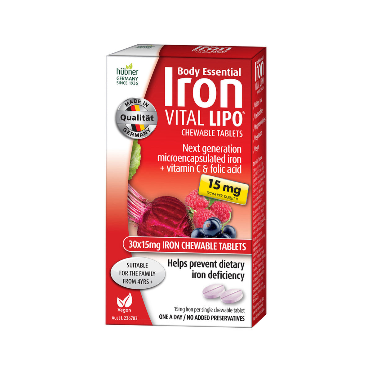 Silicea Body Essential: Iron VITAL LIPO (15mg Iron) Chewable 30t