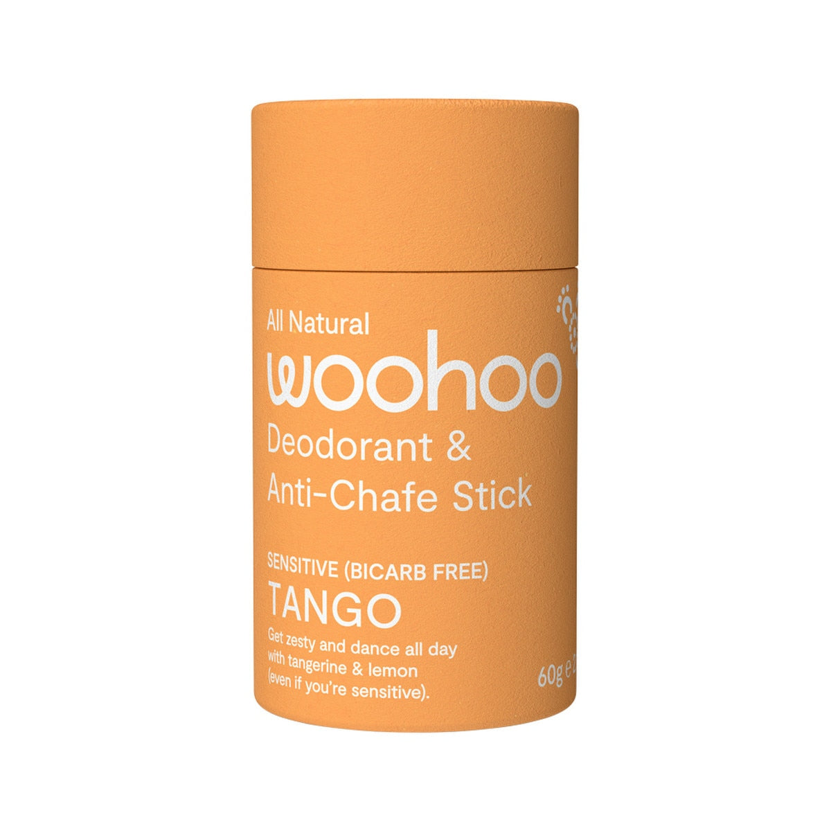 WOOHOO Deodorant & Anti-Chafe Stick Tango (Sensitive Bicarb Free) 60g